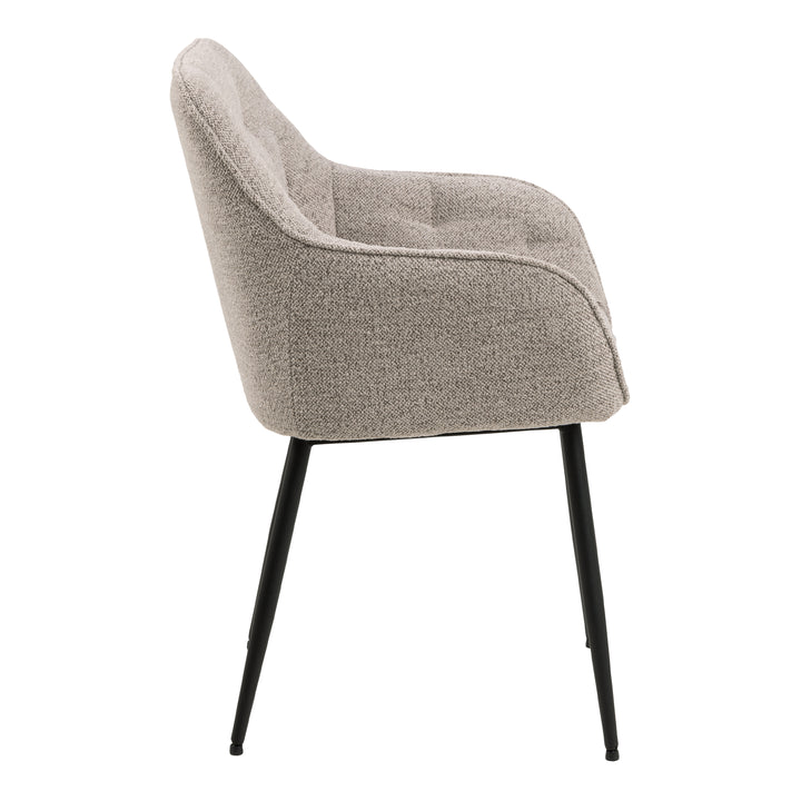 Brooke Dining Chair with Armrest in Monza Beige. - TidySpaces