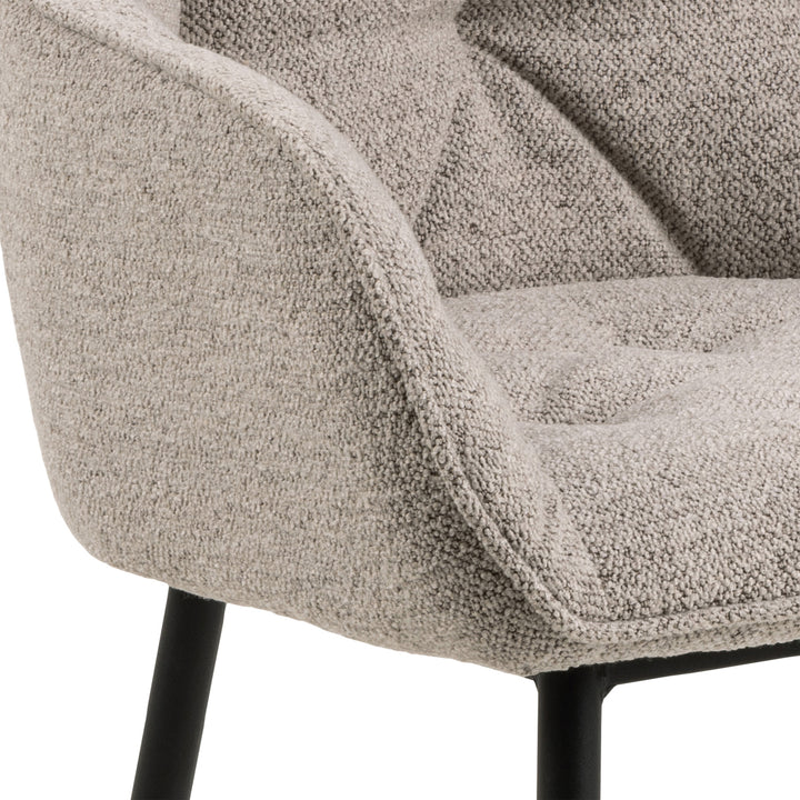 Brooke Dining Chair with Armrest in Monza Beige. - TidySpaces