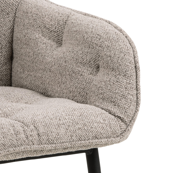 Brooke Dining Chair with Armrest in Monza Beige. - TidySpaces