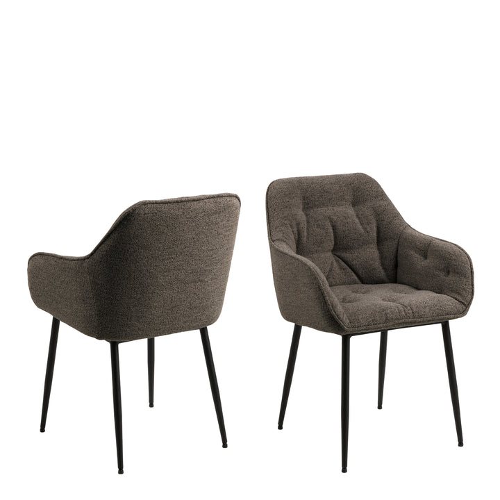 Brooke Dining Chair with Armrest in Taupe. - TidySpaces