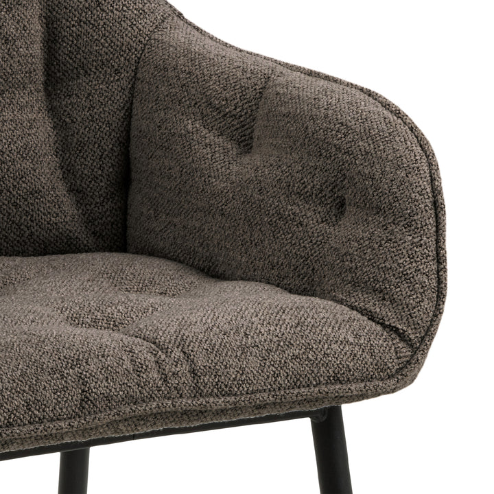 Brooke Dining Chair with Armrest in Taupe. - TidySpaces