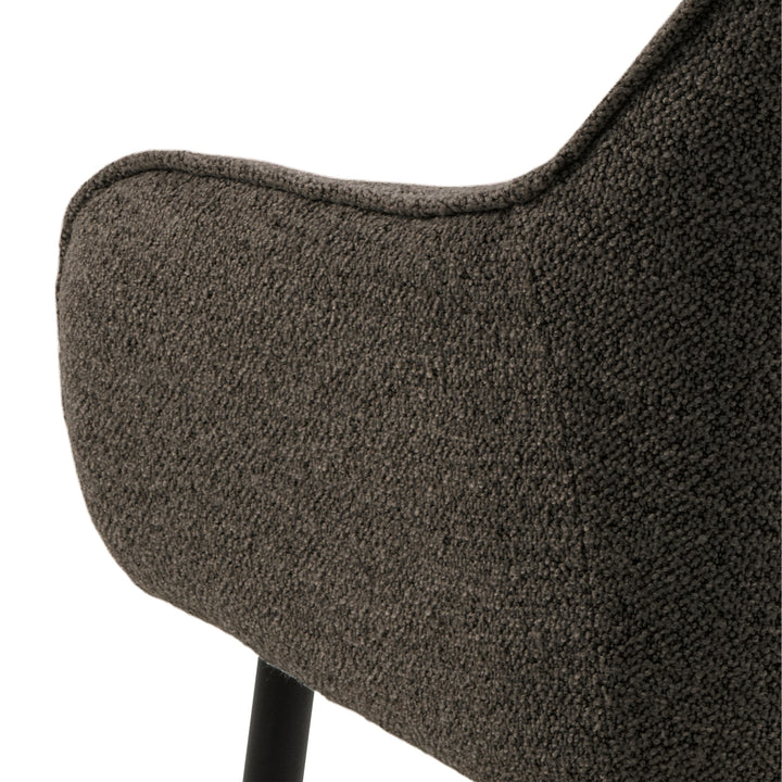 Brooke Dining Chair with Armrest in Taupe. - TidySpaces