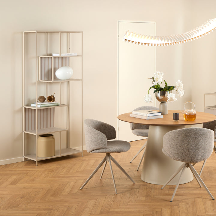 Seaford Tall Grey Metal Bookcase with 5 Shelves - TidySpaces