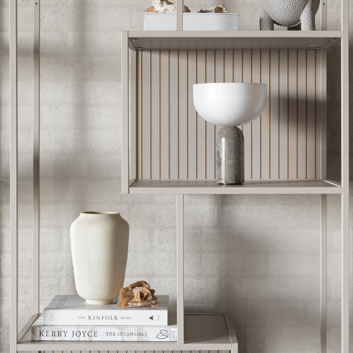 Seaford Tall Grey Metal Bookcase with 5 Shelves - TidySpaces