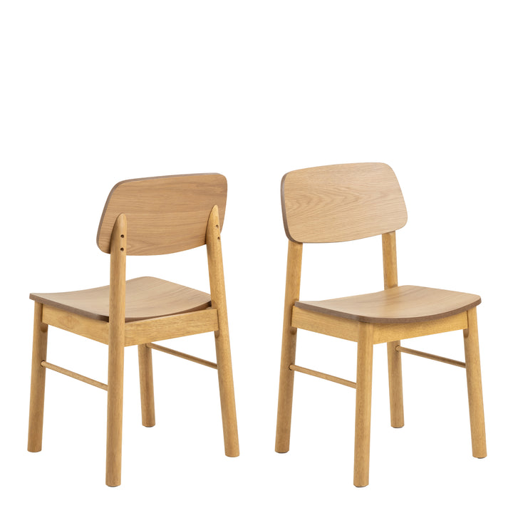 Barlow Dining Chair in Matt Oak Set of 2 - TidySpaces