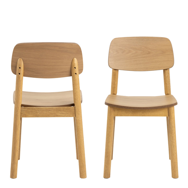 Barlow Dining Chair in Matt Oak Set of 2 - TidySpaces
