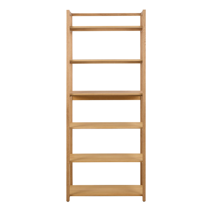 Ludza Rectangular Bookcase With 6 Shelves in Oak