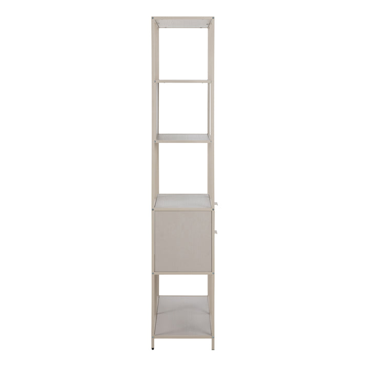 Seaford Tall Grey Metal 2 Drawer Bookcase with 4 Shelves - TidySpaces