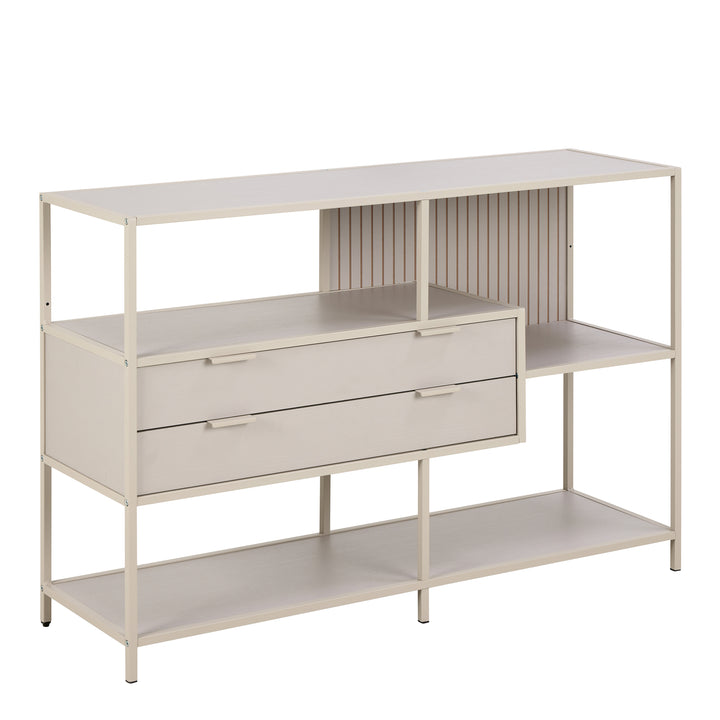 Seaford Grey Storage Unit with 2 Drawers and 3 Shelves - TidySpaces