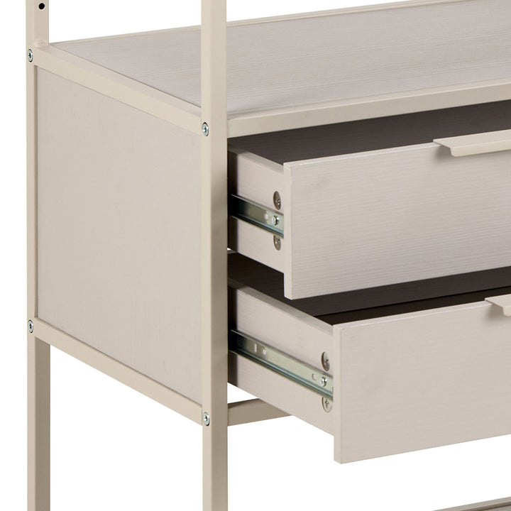 Seaford Grey Storage Unit with 2 Drawers and 3 Shelves - TidySpaces