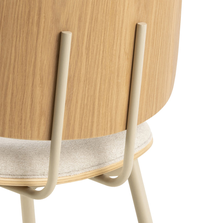 Owen Dining Chair in Apia Fabric Beige Set of 2