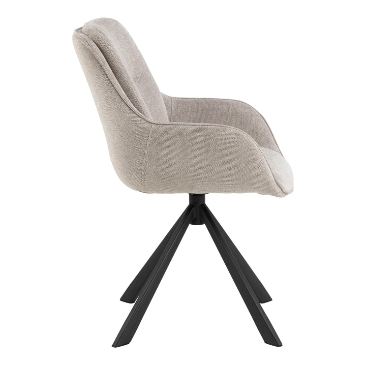 Carrie Swivel Dining Chair in Sand Set of 2 - TidySpaces