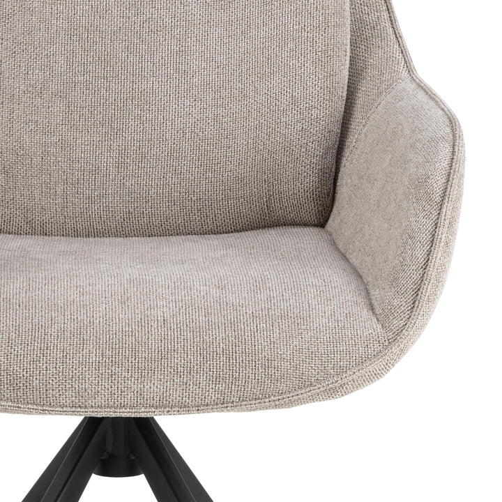 Carrie Swivel Dining Chair in Sand Set of 2 - TidySpaces