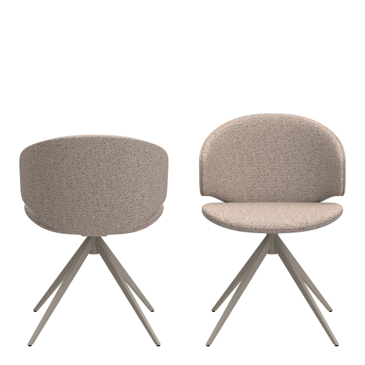 Ella Swivel Beige Dining Chair - TidySpaces