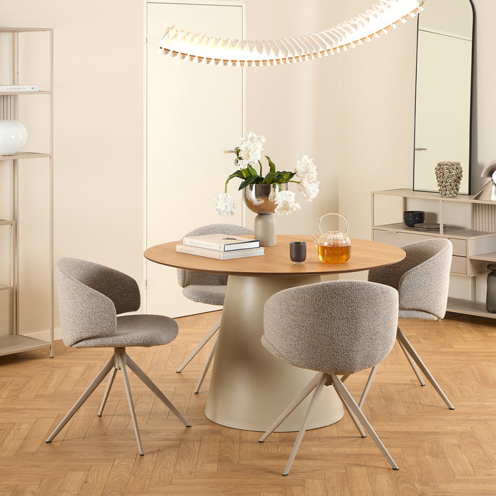Ella Swivel Beige Dining Chair - TidySpaces