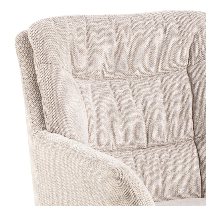 Alonso Swivel Cream Dining Chair with Armrest Set of 2 - TidySpaces