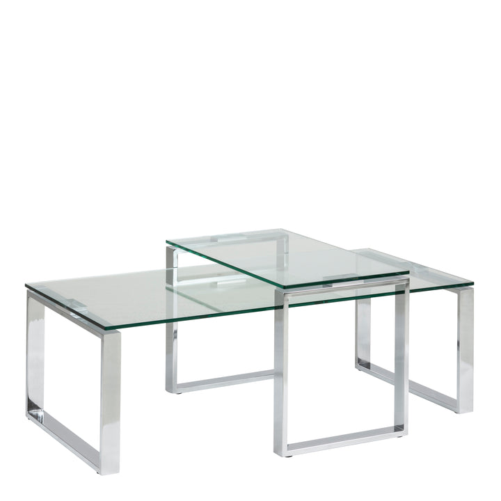 Katrine Coffee Table Set with Glass Top - TidySpaces