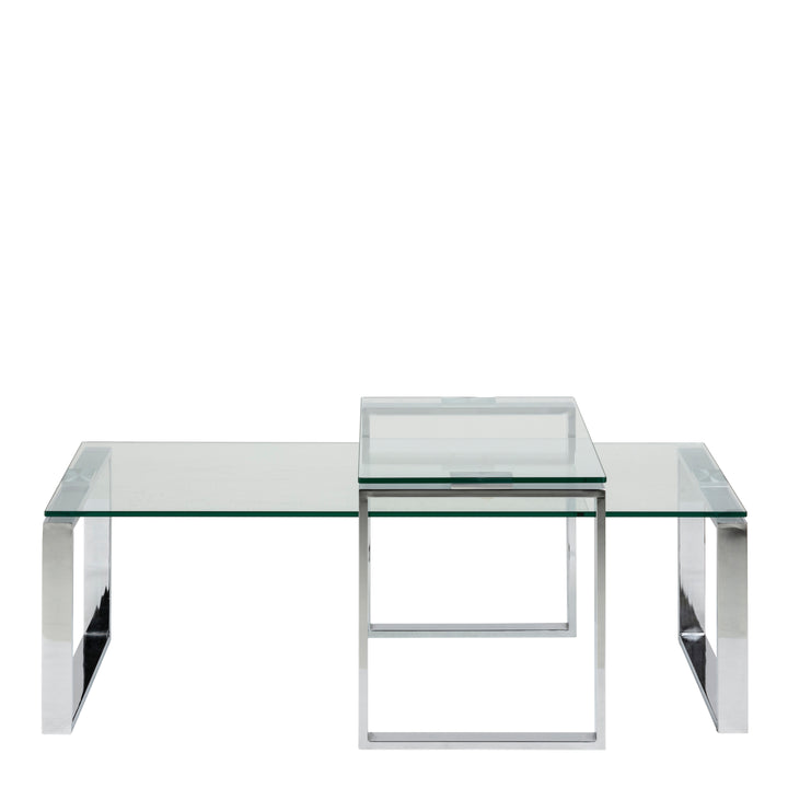 Katrine Coffee Table Set with Glass Top - TidySpaces