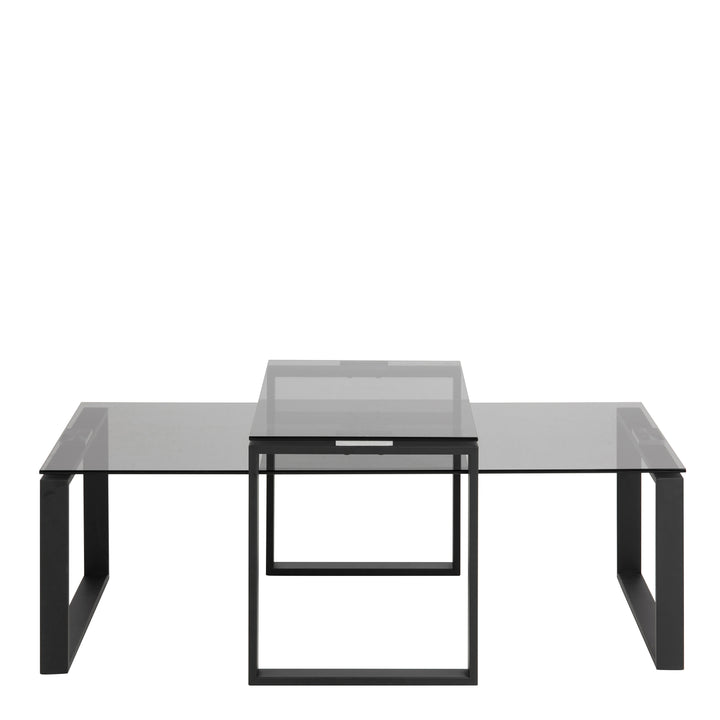 Katrine Coffee Table Set with Smoked Glass Top - TidySpaces