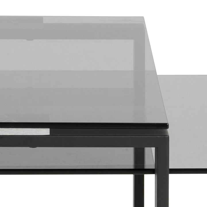 Katrine Coffee Table Set with Smoked Glass Top - TidySpaces