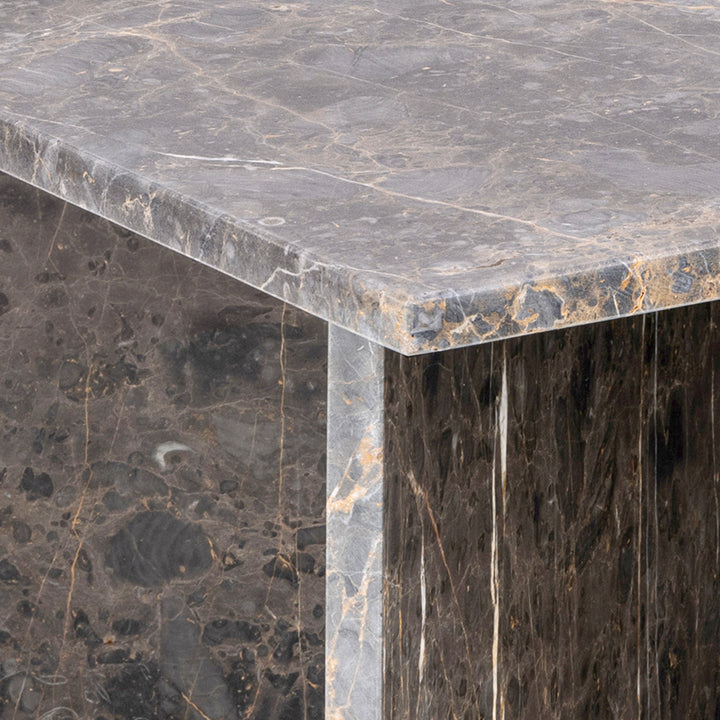 Vega Coffee Table with Marron Marble Top 90cm - TidySpaces