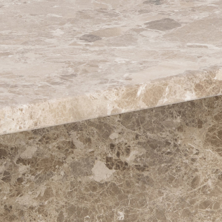 Vega Square Coffee Table in Brown Marble Top 90cm - TidySpaces