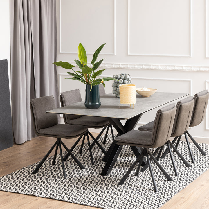 Heaven Dining Table with Ceramic Grey Top - TidySpaces