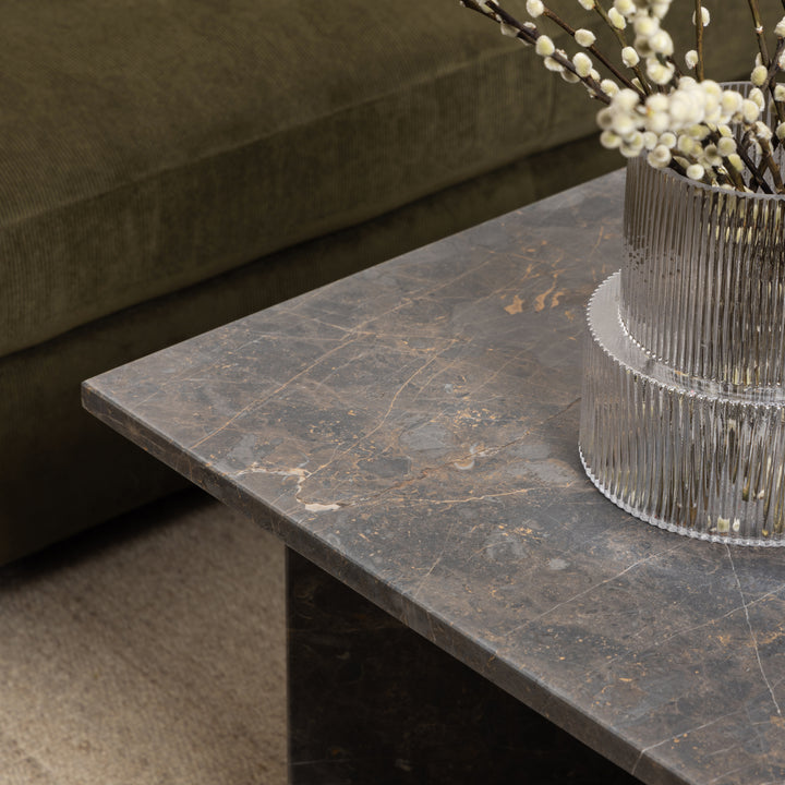 Vega Coffee Table with Marron Marble Top 140cm - TidySpaces