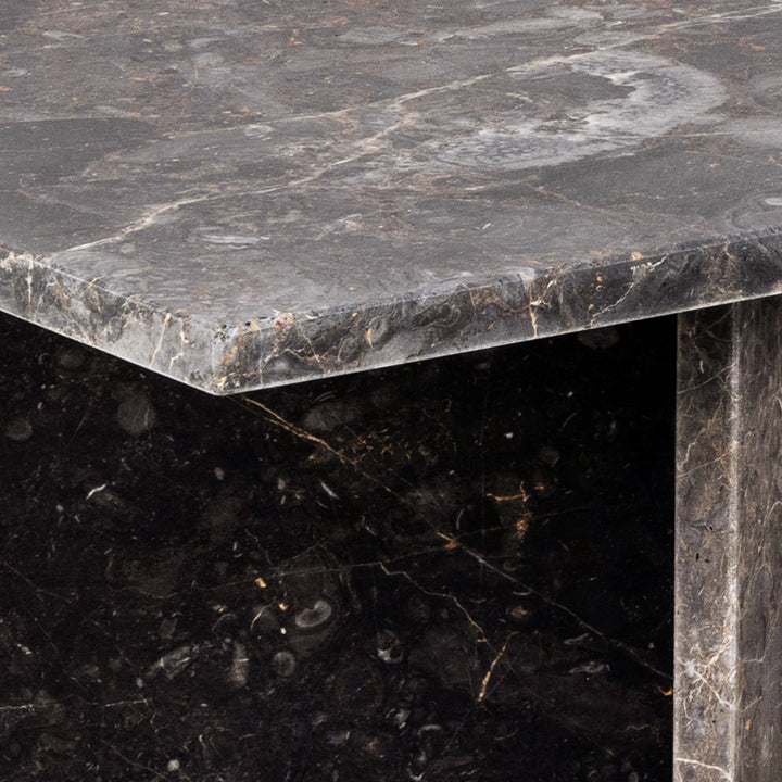 Vega Coffee Table with Marron Marble Top 140cm - TidySpaces