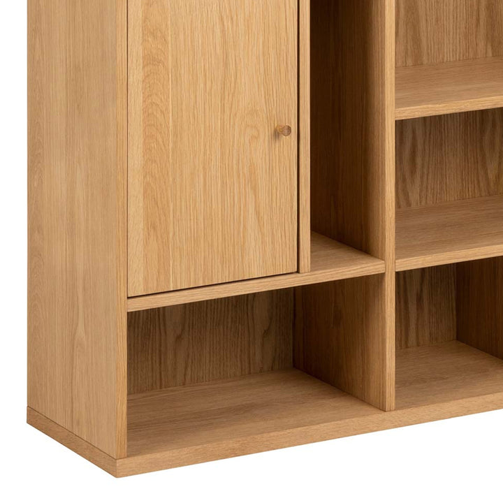 Rangoon 3 Door Large Bookcase in Oak - TidySpaces