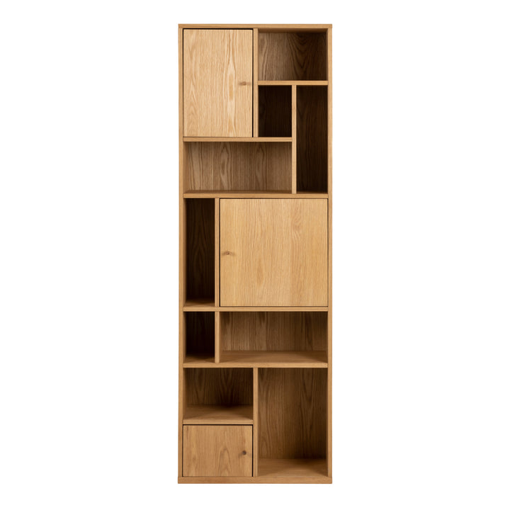 Rangoon 3 Door Bookcase in Oak - TidySpaces