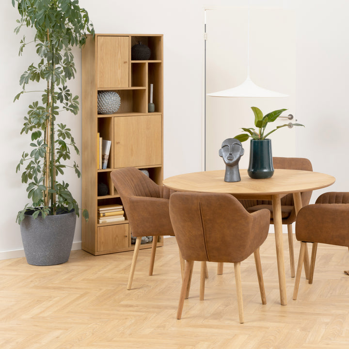 Rangoon 3 Door Bookcase in Oak - TidySpaces