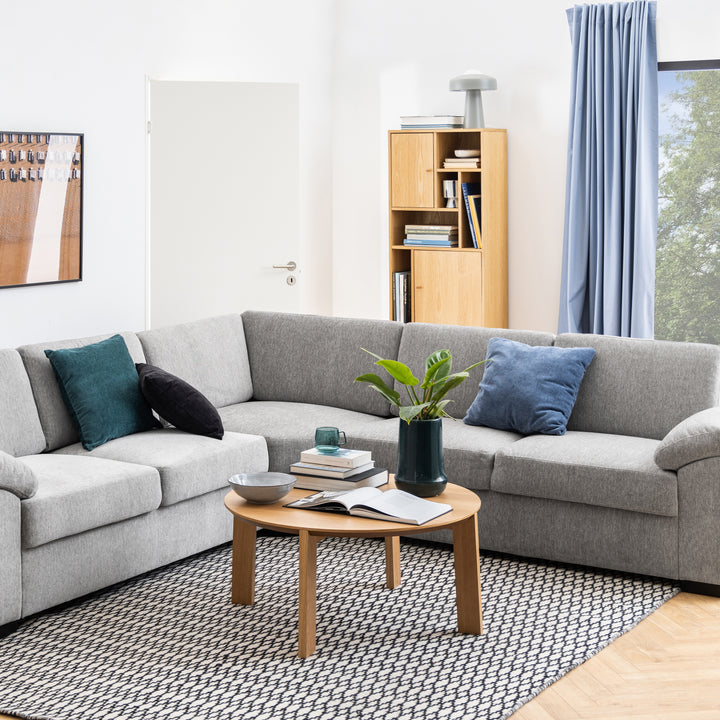 Rangoon 3 Door Bookcase in Oak - TidySpaces