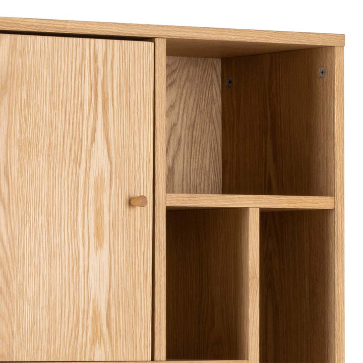 Rangoon 3 Door Bookcase in Oak - TidySpaces