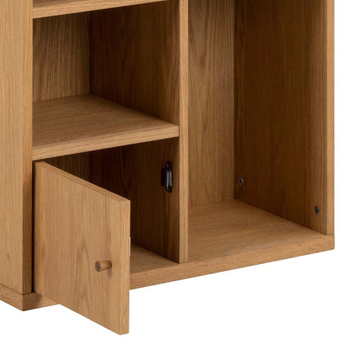 Rangoon 3 Door Bookcase in Oak - TidySpaces