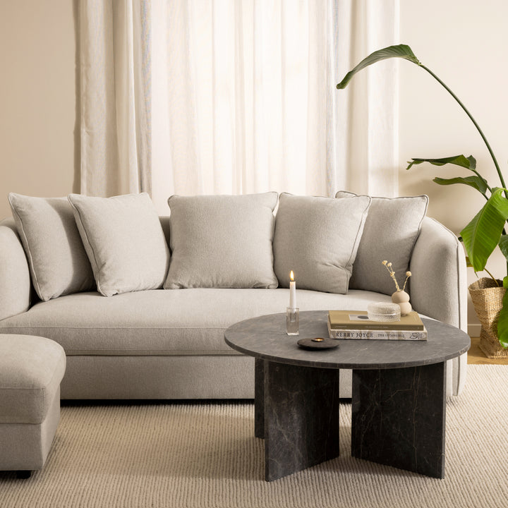 Vega Round Coffee Table in Marron Marble 90cm Top - TidySpaces