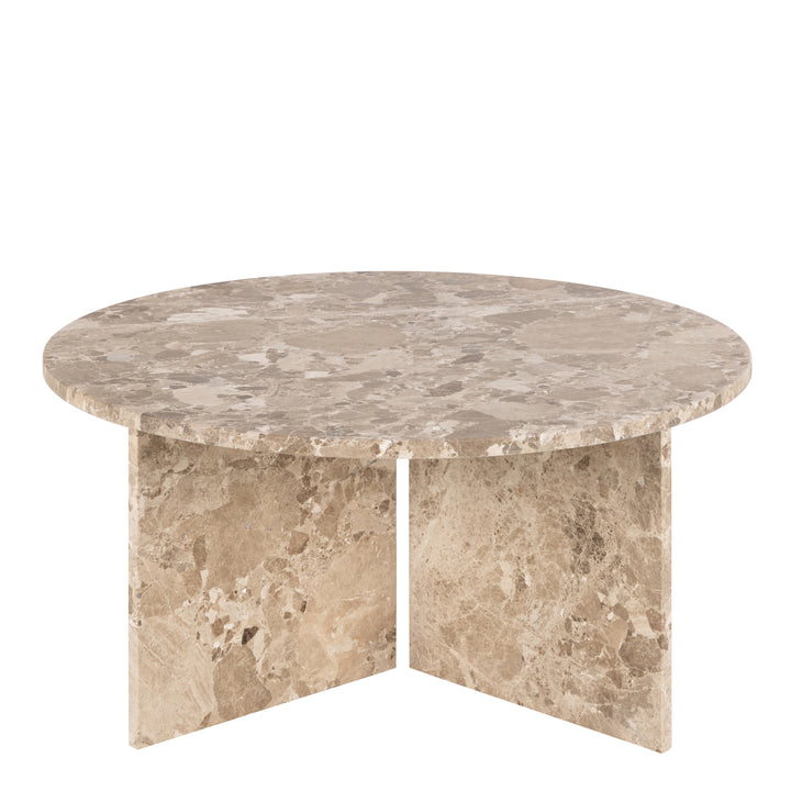 Vega Round Coffee Table in Brown Marble - TidySpaces