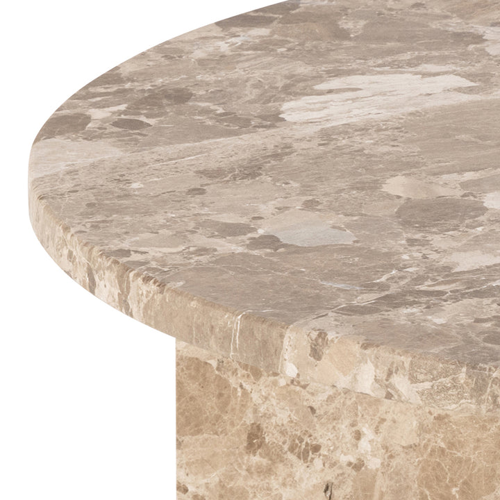 Vega Round Coffee Table in Brown Marble - TidySpaces