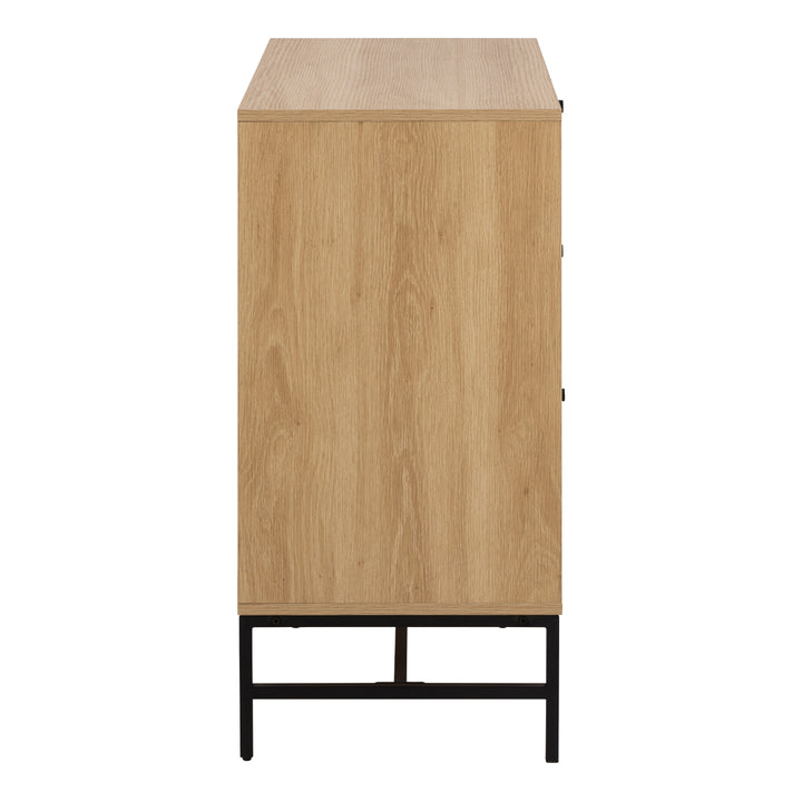 Albany Chest of 3 Drawers in Oak/Black Legs - TidySpaces