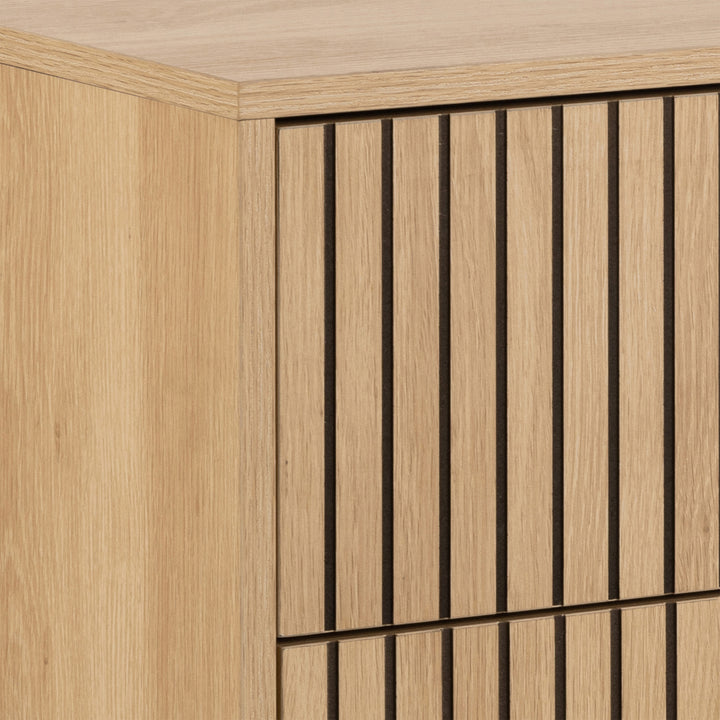 Albany Chest of 3 Drawers in Oak/Black Legs - TidySpaces