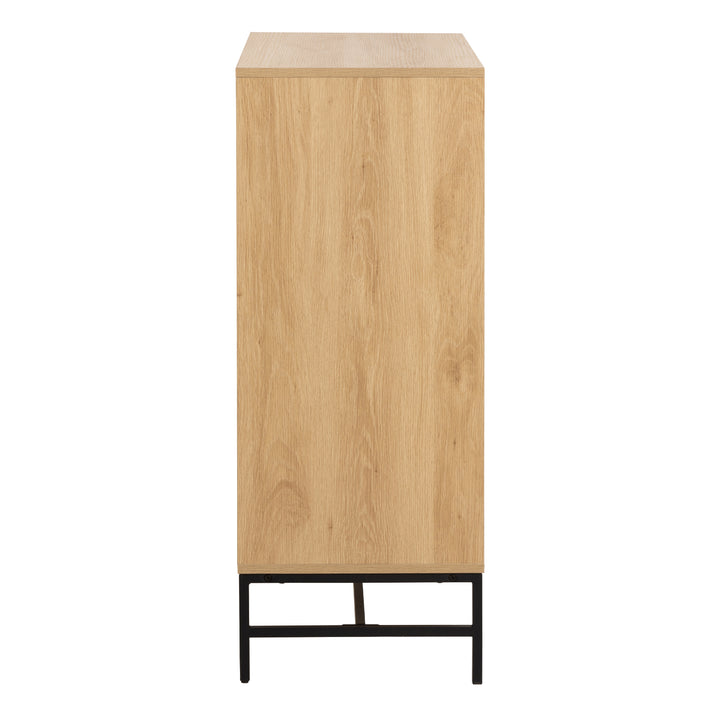 Albany Chest of 4 Drawers in Oak/Black Legs - TidySpaces