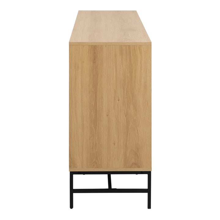 Albany Wide Chest of 6 Drawers in Oak/Black Legs - TidySpaces