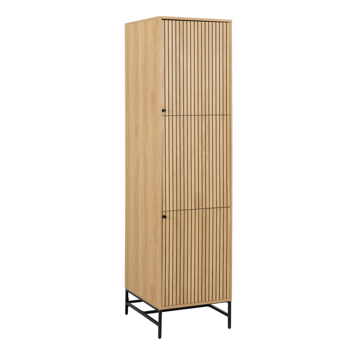 Albany Wardrobe 2 Doors in Oak/Black Legs - TidySpaces