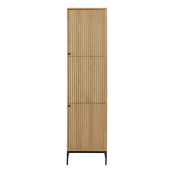 Albany Wardrobe 2 Doors in Oak/Black Legs - TidySpaces