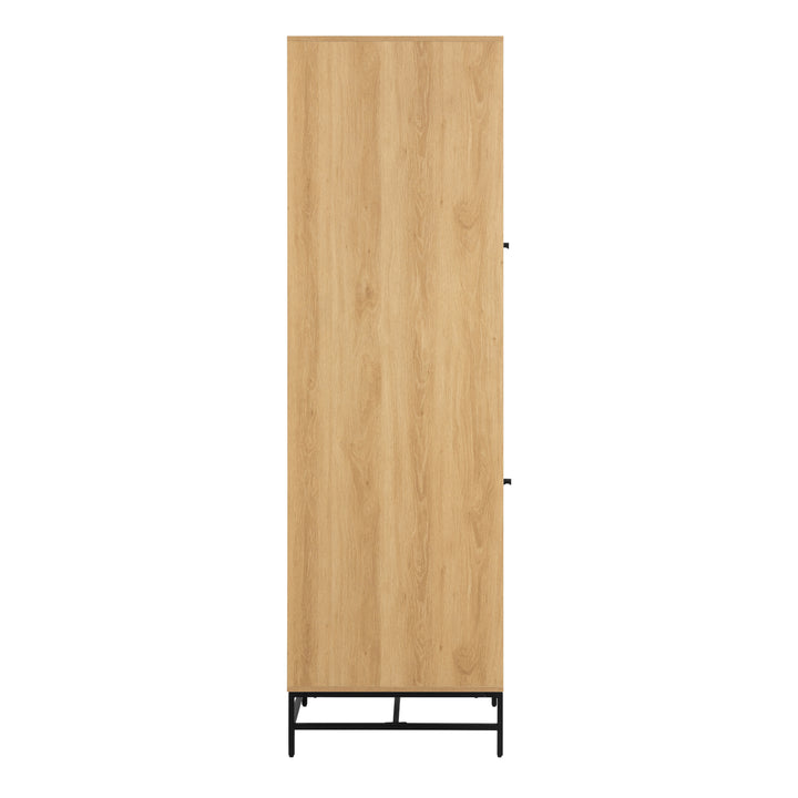 Albany Wardrobe 2 Doors in Oak/Black Legs - TidySpaces