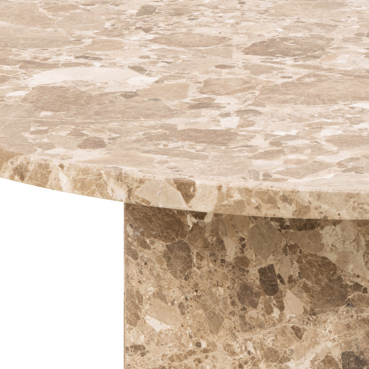 Naxos Round Coffee Table in Brown Marble - TidySpaces