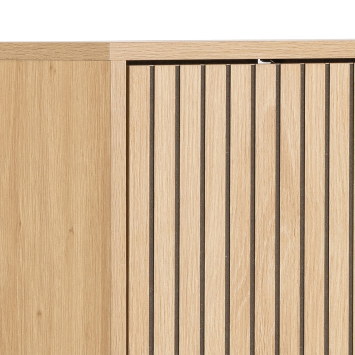 Albany Shoe Cabinet 3 Flip Down Doors in Oak/Black Legs - TidySpaces