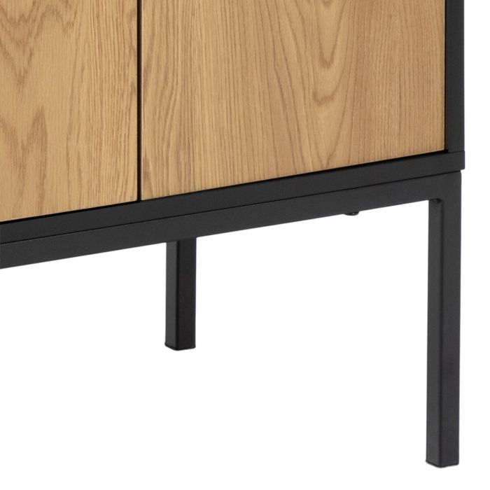 Seaford 3 Door 2 Drawer Sideboard in Black & Oak - TidySpaces