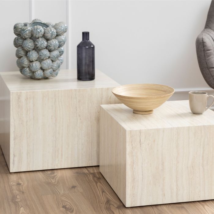 Dice Coffee Table Set in Light Oak - TidySpaces