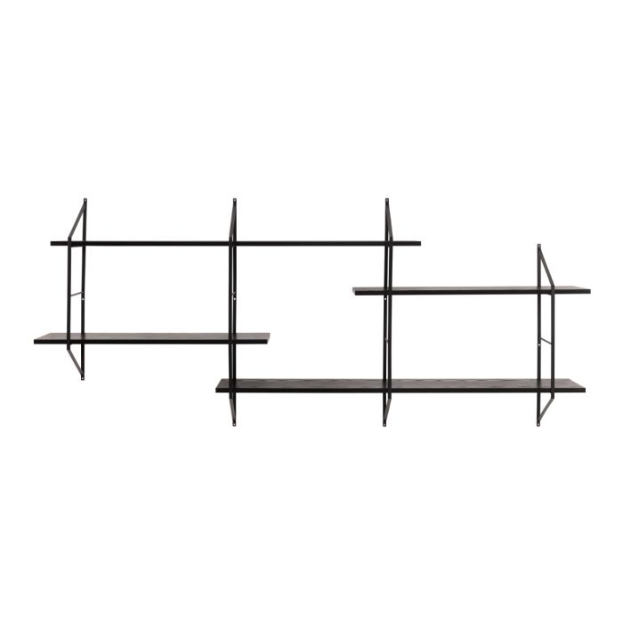 Belfast Wall Unit with 4 shelves in Black - TidySpaces